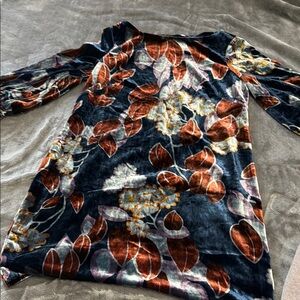 Ann Taylor Velvet Dress with Floral Design